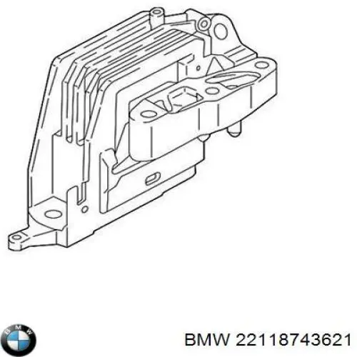 22118743621 BMW soporte de motor derecho