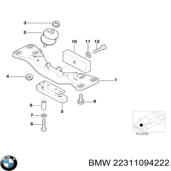 Porta-Motores/Soporte del Motor (caja de cambios) BMW 5 (E39)