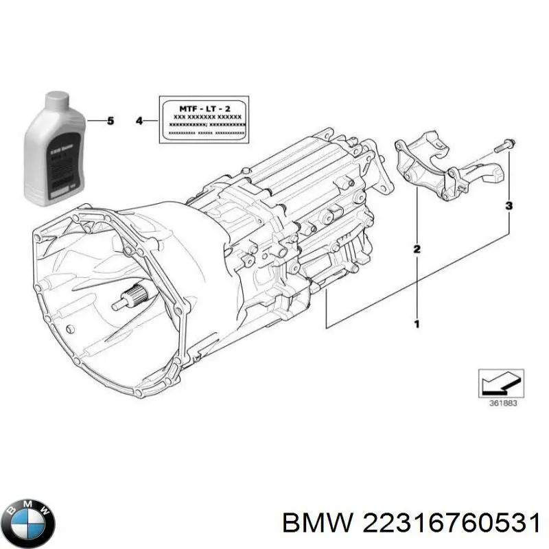 22316760531 BMW porta-motores/soporte del motor (caja de cambios)