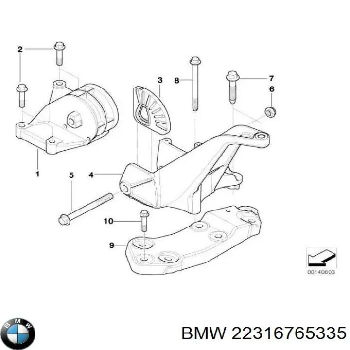 Comprar 22316765335 BMW Soporte izquierdo del motor