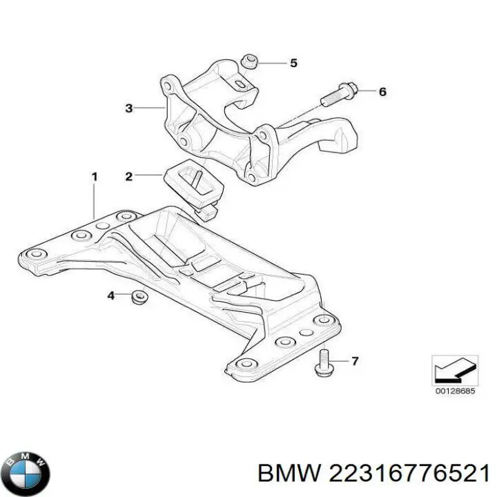 22316776521 BMW montaje de transmision (montaje de caja de cambios)