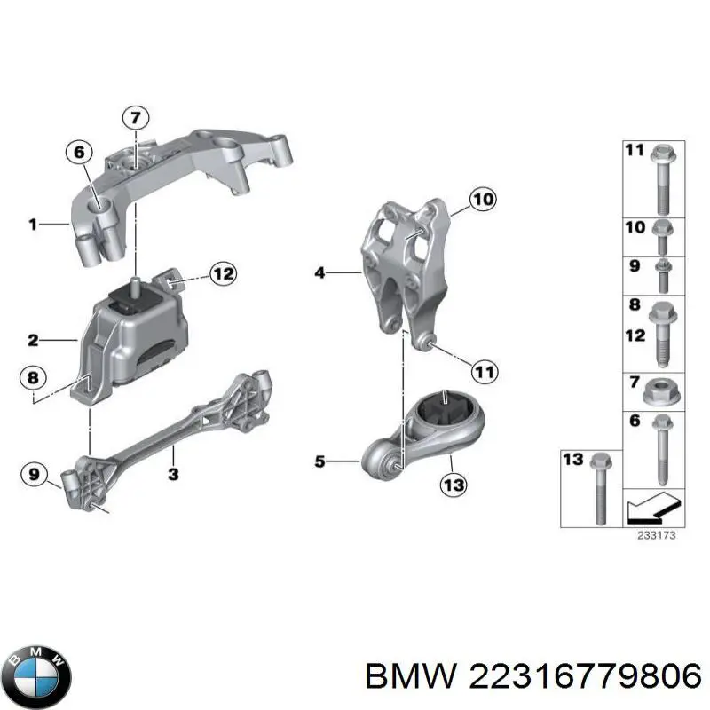 22316779806 BMW montaje de transmision (montaje de caja de cambios)