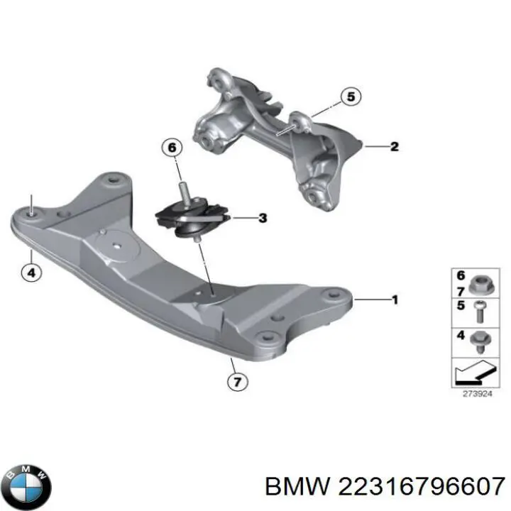 22316796607 BMW Soporte de la caja de cambios