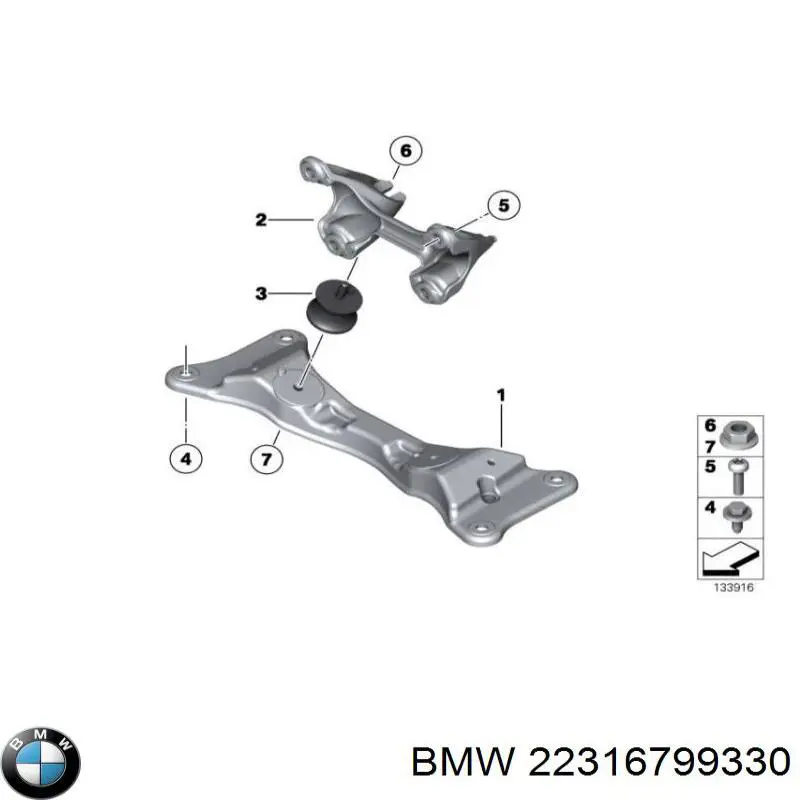 22316799330 BMW Soporte de caja de velocidades