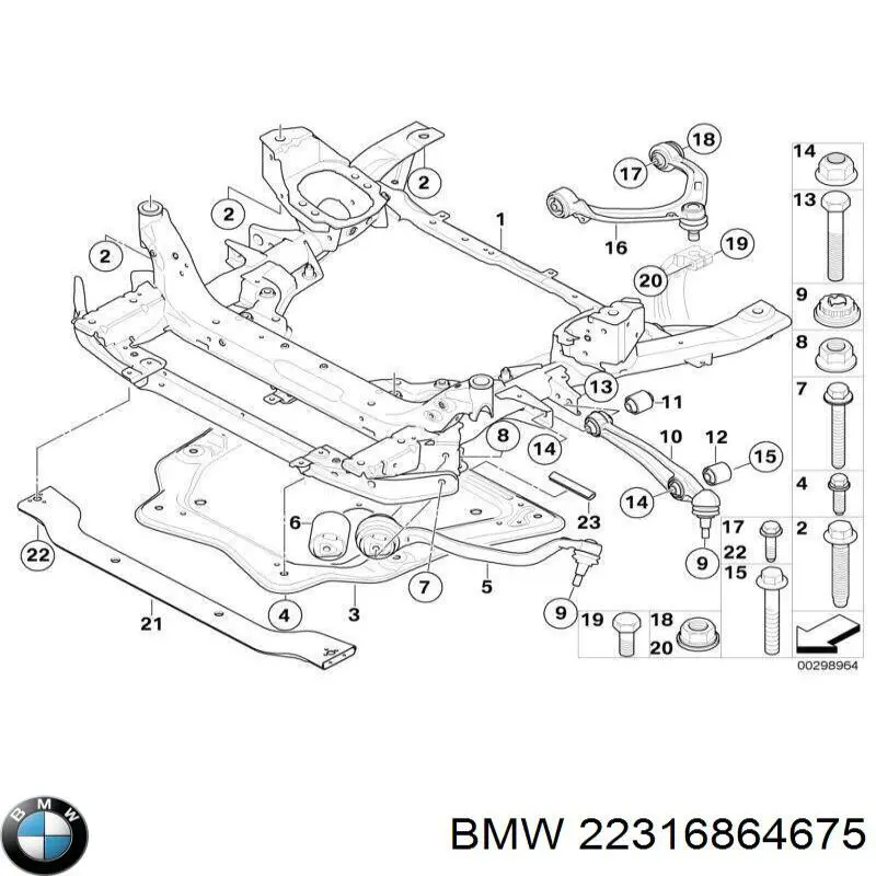 Soporte de la caja de transferencia BMW 22316864675