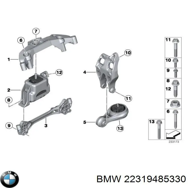 Soporte de la caja de cambios BMW 22319485330 precio, desde 100,19 EUR