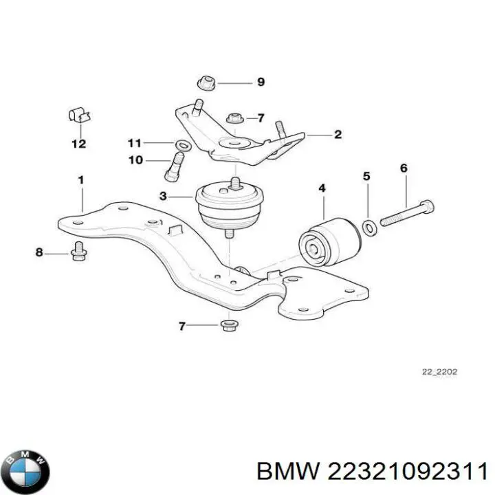 22321092311 BMW polea, cigüeñal