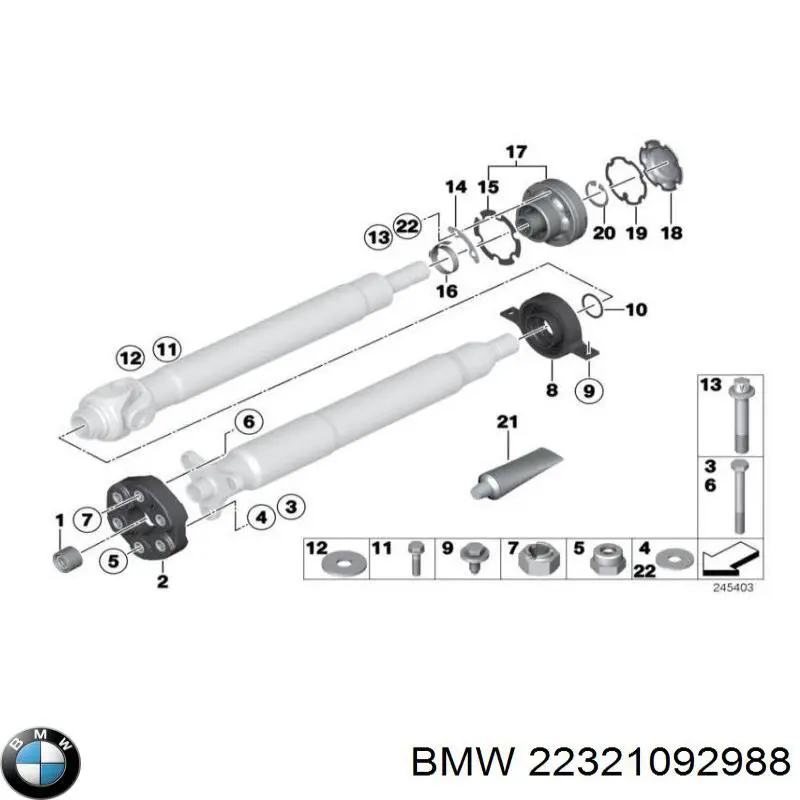22321092321 BMW porta-motores/soporte del motor (caja de cambios)