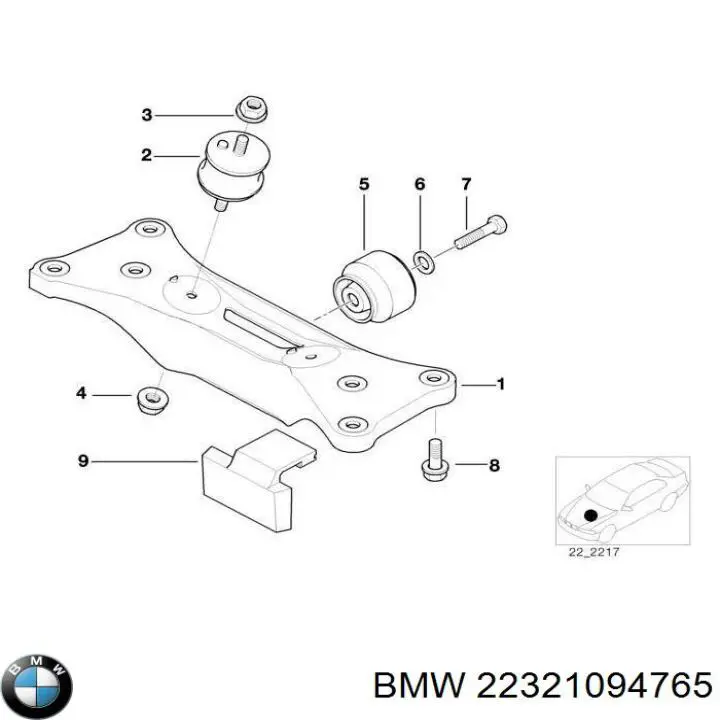 Soporte de la caja de cambios BMW 22321094765 precio, desde 82,76 EUR