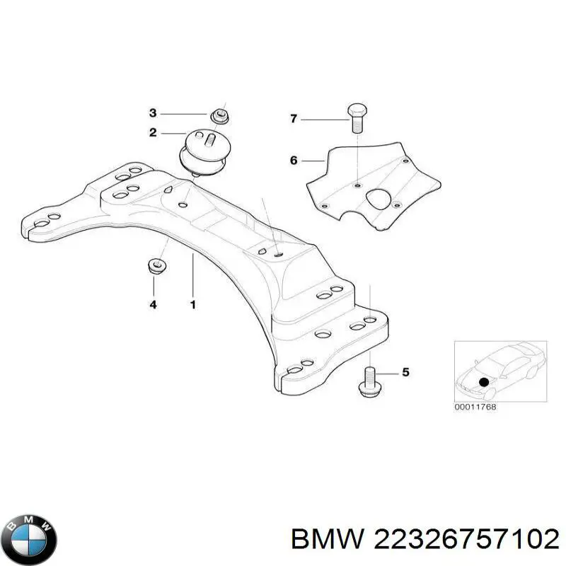 22321096929 BMW porta-motores/soporte del motor (caja de cambios)