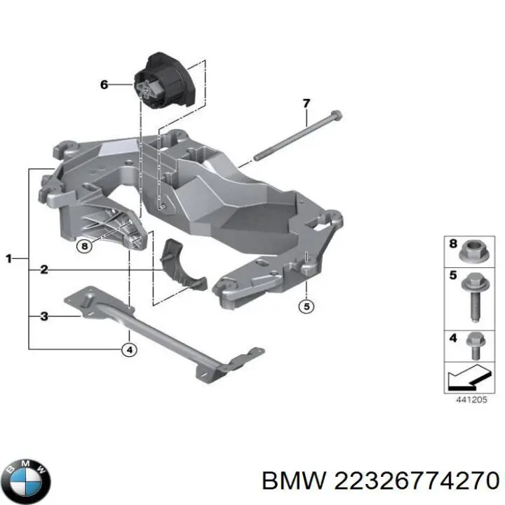 22326774270 BMW perno de fijación, brazo oscilante delantera, inferior