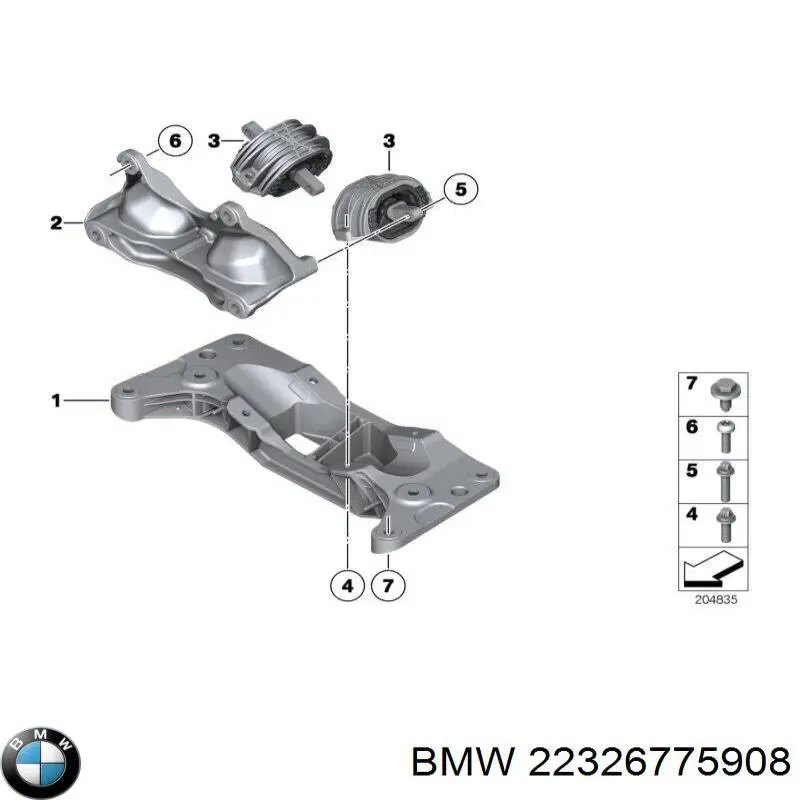 22326775908 BMW montaje de transmision (montaje de caja de cambios)