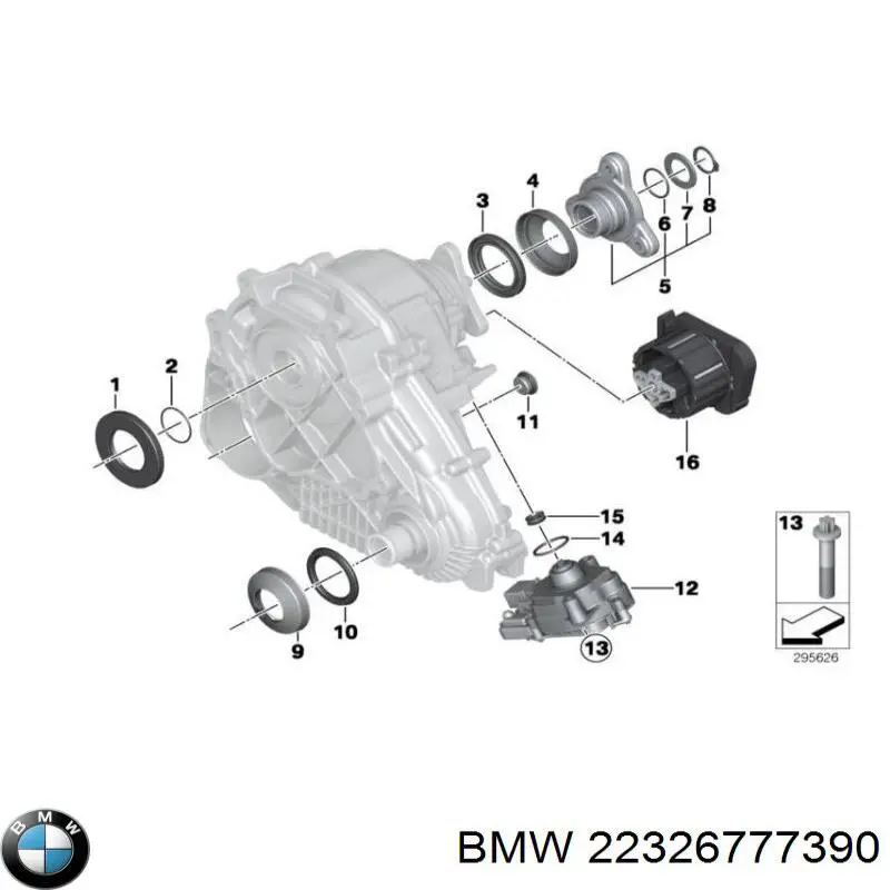 22326777390 BMW soporte de motor trasero