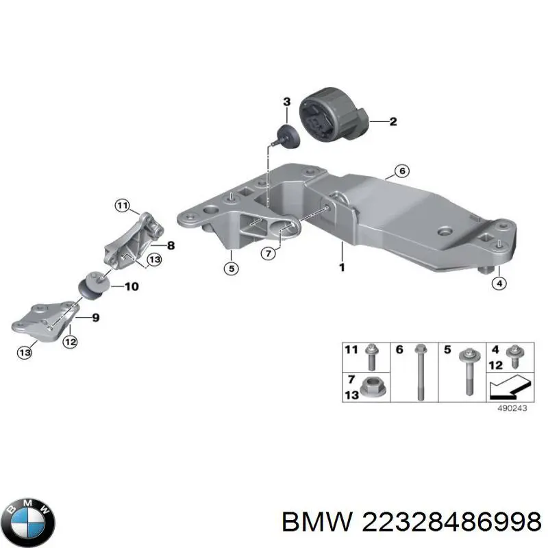 Soporte de la caja de cambios BMW 22328486998 precio, desde 159,72 EUR