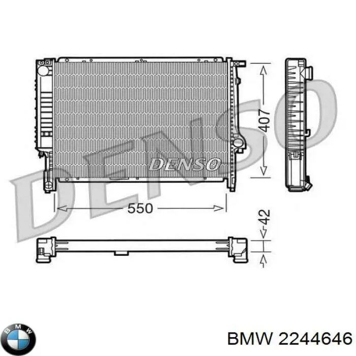 2244646 BMW radiador refrigeración del motor