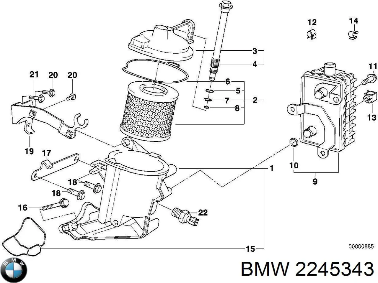 2245343 BMW radiador de aceite