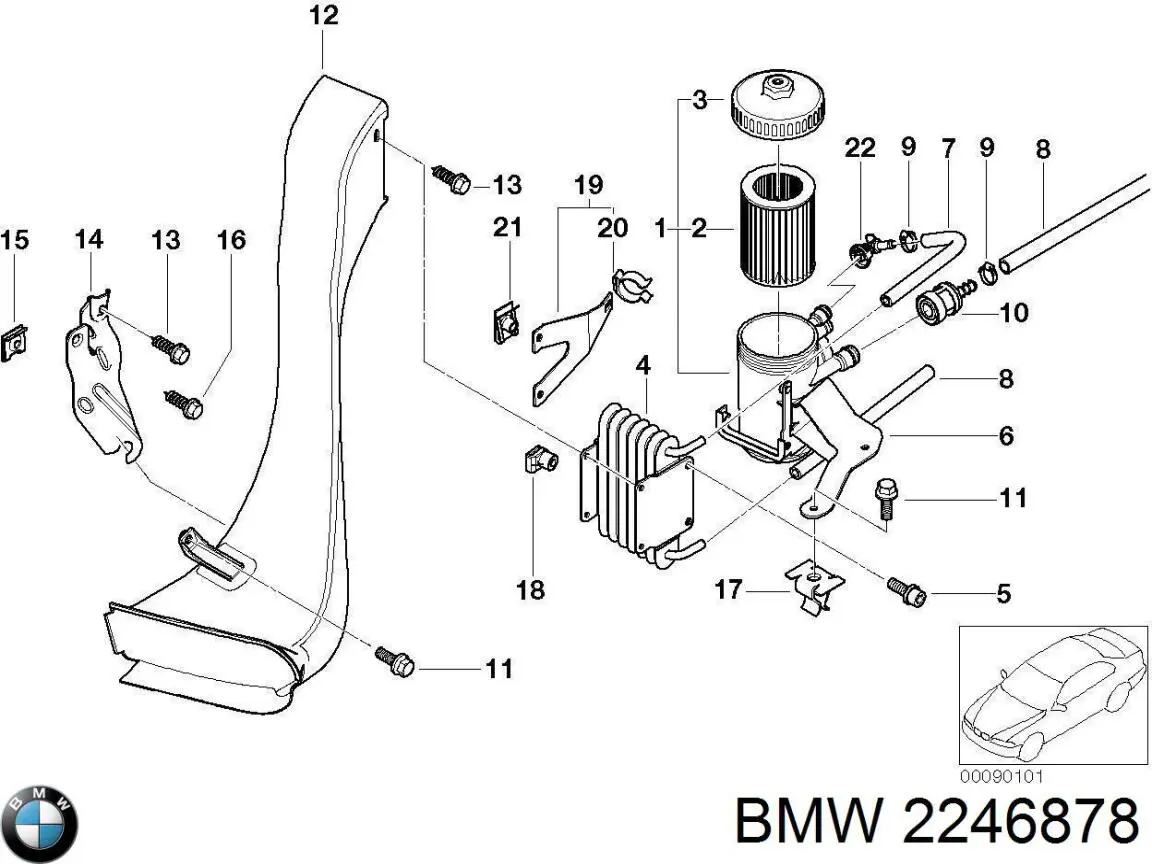 2246878 BMW Caja del filtro de combustible