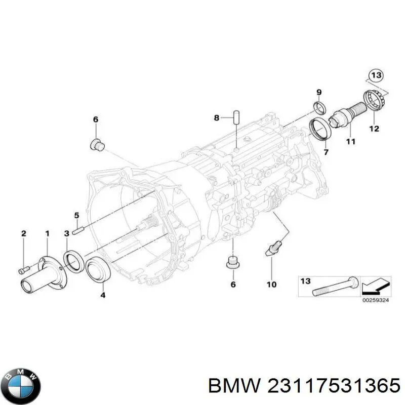 Comprar 23117531365 BMW Retén del eje secundario de la transmisión