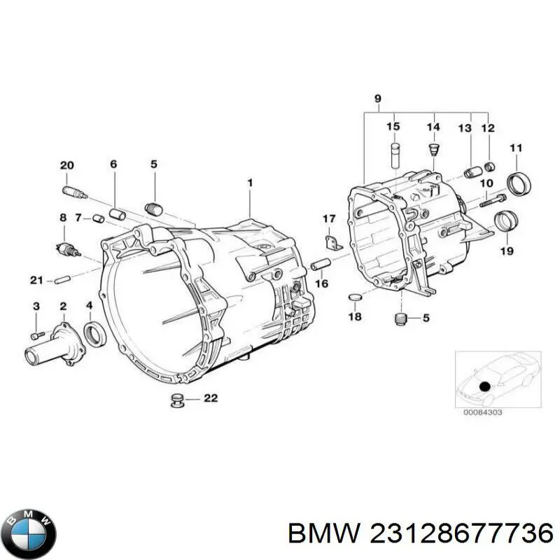 Retén palanca selectora 23128677736 BMW