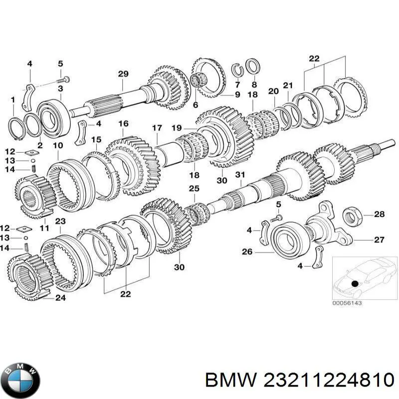 23211224810 BMW tornillo de culata