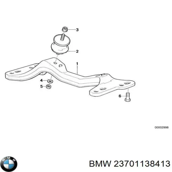 23701138413 BMW abrazadera de silenciador trasera