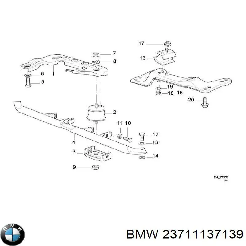 23711137139 BMW montaje de transmision (montaje de caja de cambios)