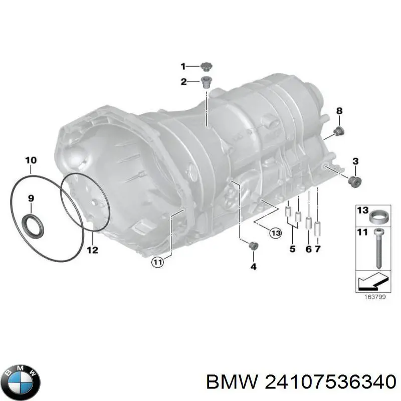 24107536340 BMW kit de reparación, caja de cambios automática