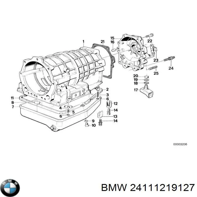 Junta del cárter de aceite de la caja de cambios 24111219127 BMW