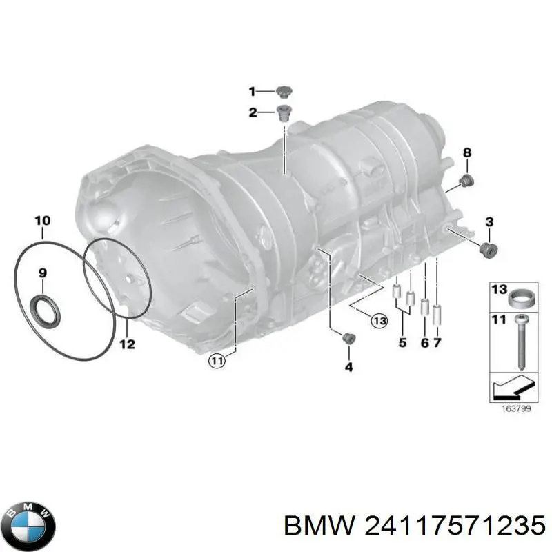 Comprar 24117571235 BMW Junta del cárter de aceite de la caja de cambios