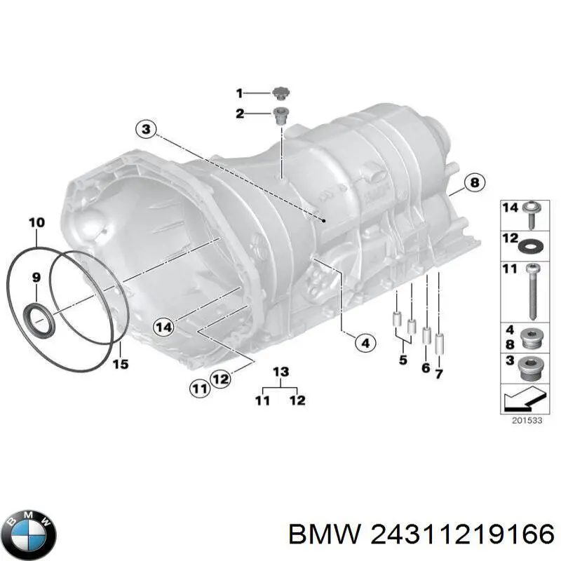 Sello De Junta Torica De Transmision para BMW 3 (E92)