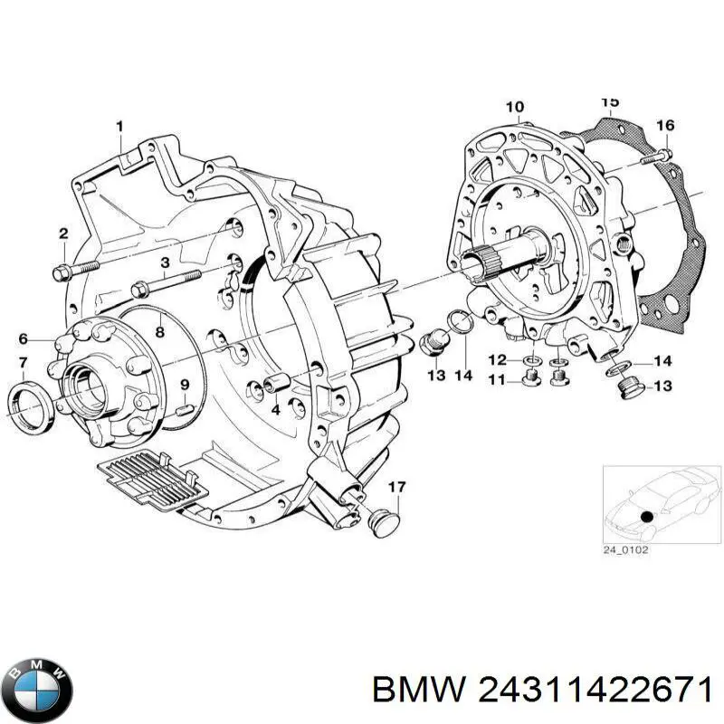 24311422671 BMW anillo reten caja de cambios