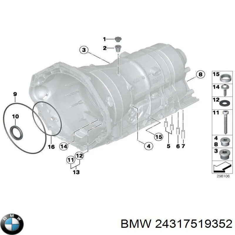 24317519352 BMW anillo reten caja de cambios