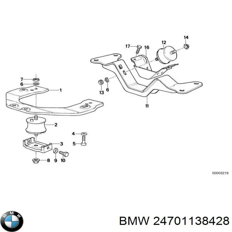 Soporte derecho de la transmisión BMW 24701138428 precio, desde 5,45 EUR