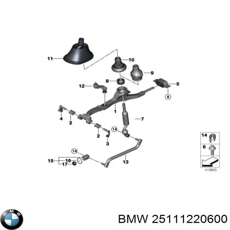 Casquillo palanca cambio 25111220600 BMW