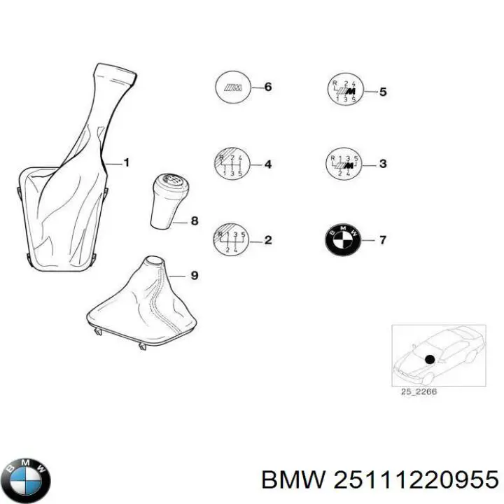 25111220955 BMW emblema de tapa de maletero