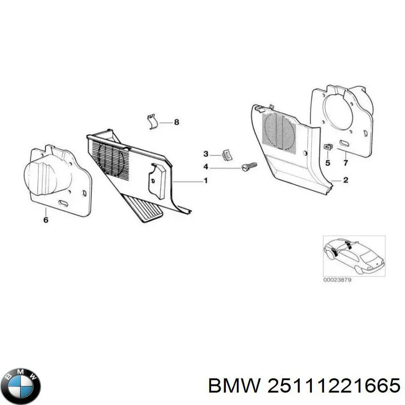 25111221665 BMW revestimiento de la palanca de cambio
