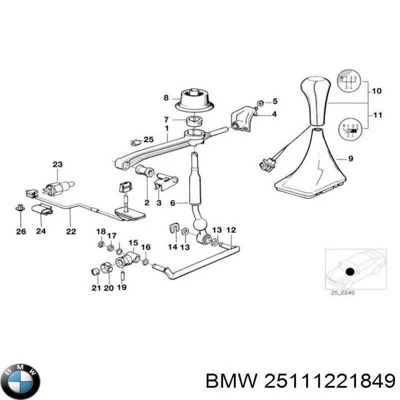 Varilla de cambio de marchas BMW 25111221849 precio, desde 10,95 EUR
