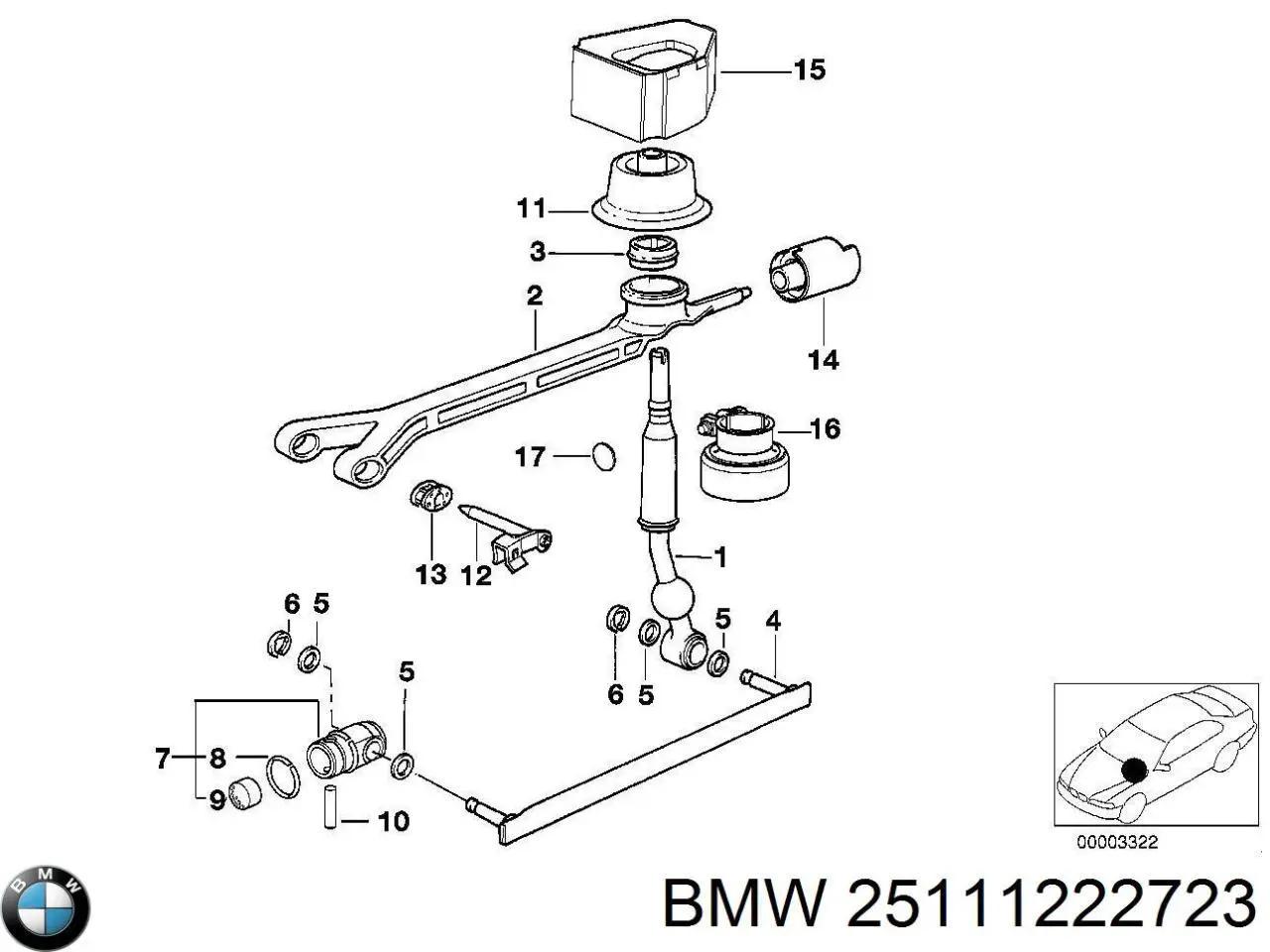 Mecanismo selector de marchas BMW 25111222723 precio, desde 46,70 EUR