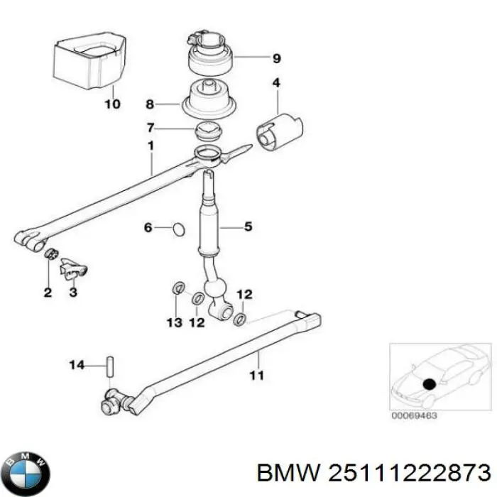 25111222873 BMW palanca de cambios