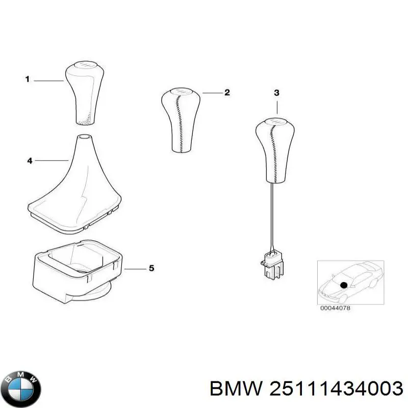Pomo de palanca de cambios BMW 25111434636