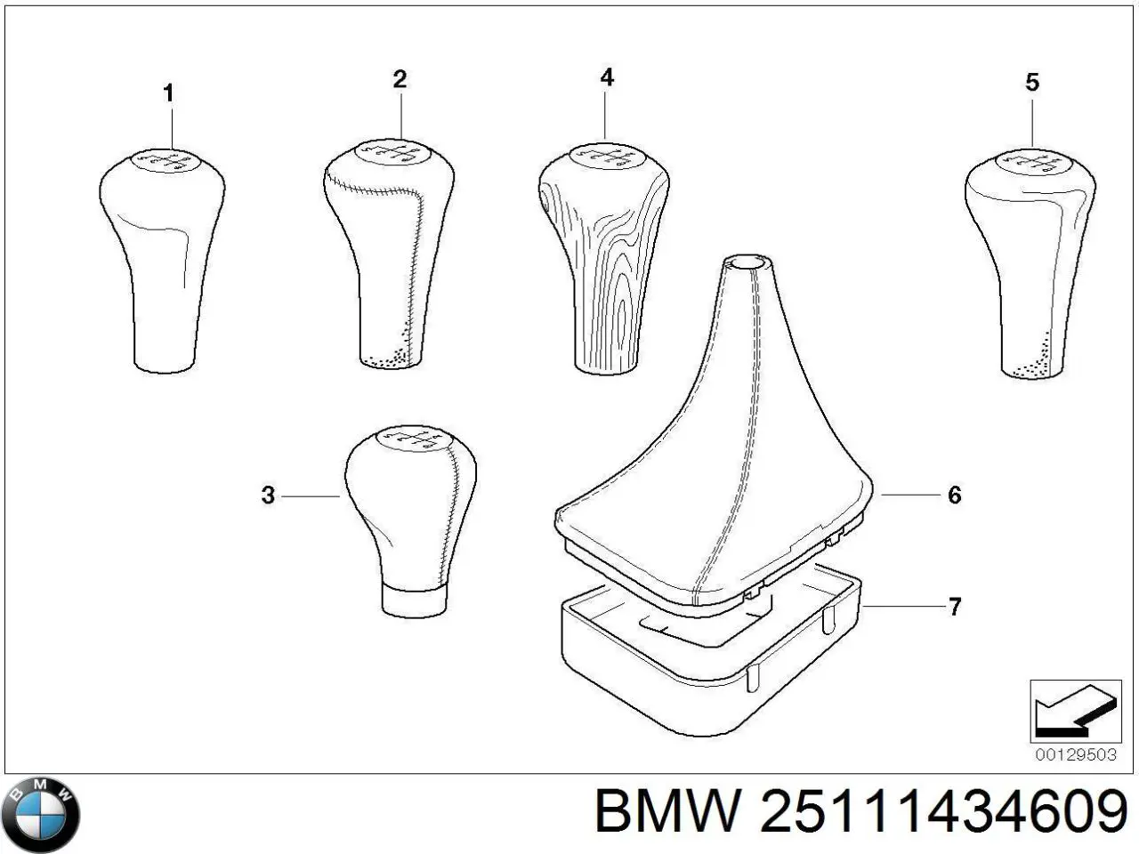 Pomo de palanca de cambios BMW 25111434609 precio, desde 18,20 EUR