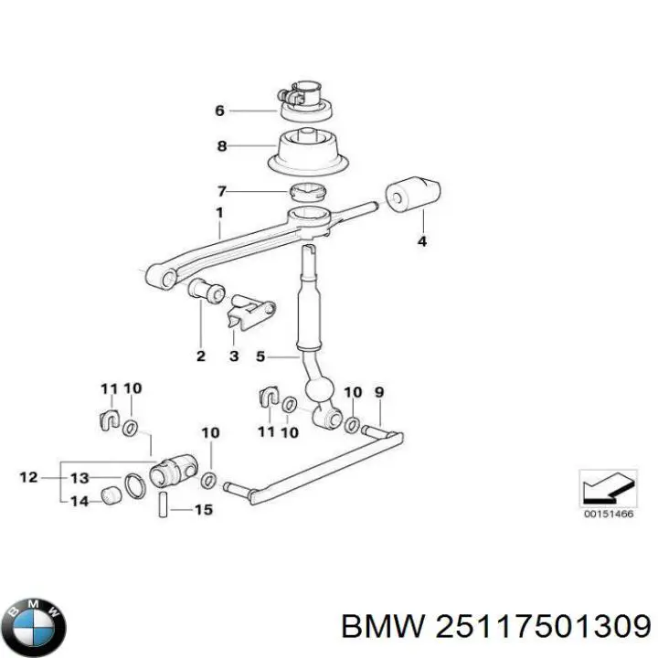 25117501309 BMW manguito de cambio de marcha (palanca selectora)