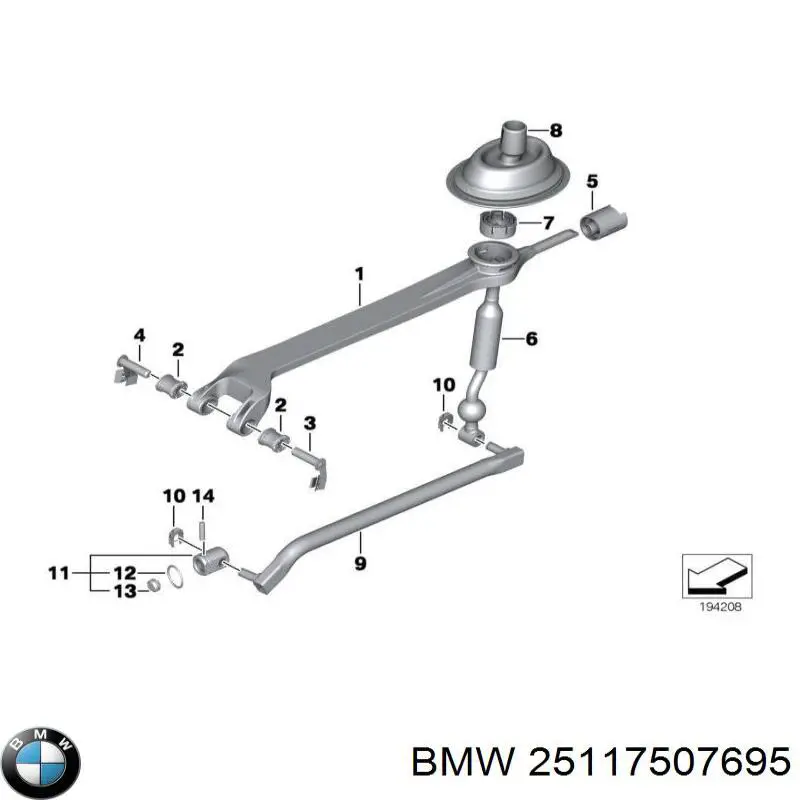 25117507695 BMW manguito de cambio de marcha (palanca selectora)