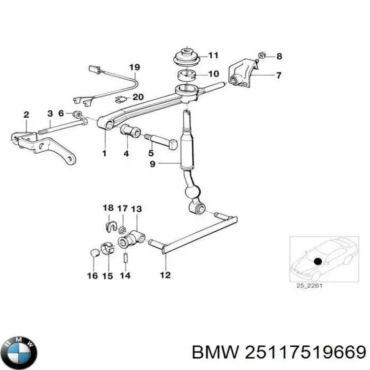 Casquillo palanca cambio 25117519669 BMW