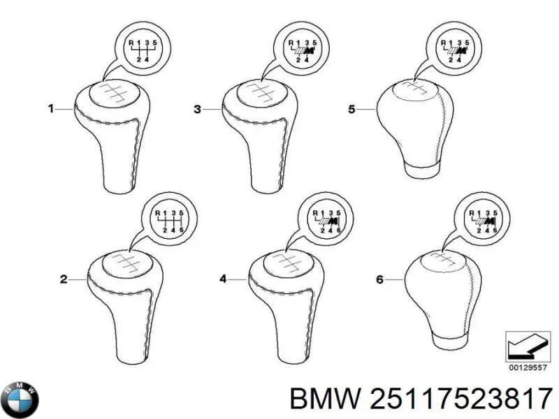 Pomo de palanca de cambios BMW 25117523817 precio, desde 16,46 EUR