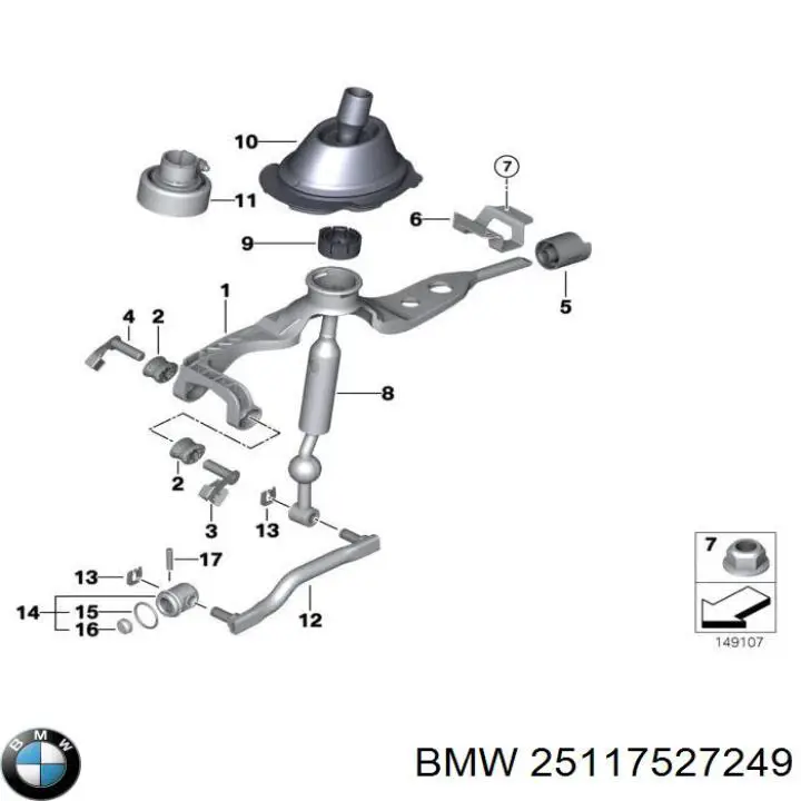 25117527249 BMW palanca de cambios