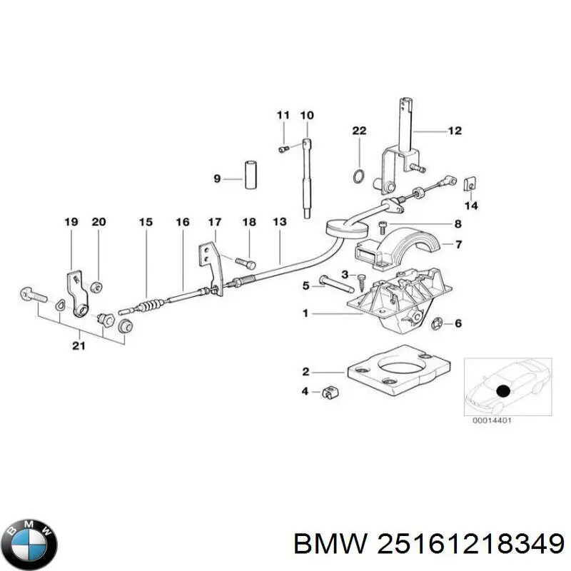 Cable palanca de cambios BMW 25161218349 precio, desde 39,43 EUR