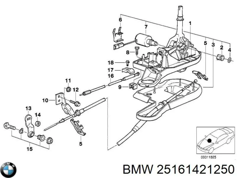 25161421250 BMW cables de accionamiento, caja de cambios