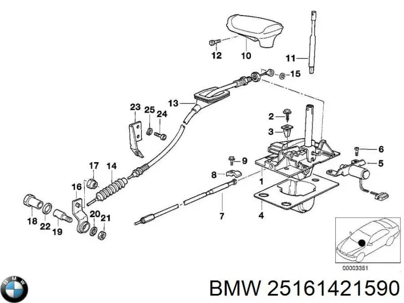 Pomo de palanca de cambios BMW 25161421590 precio, desde  