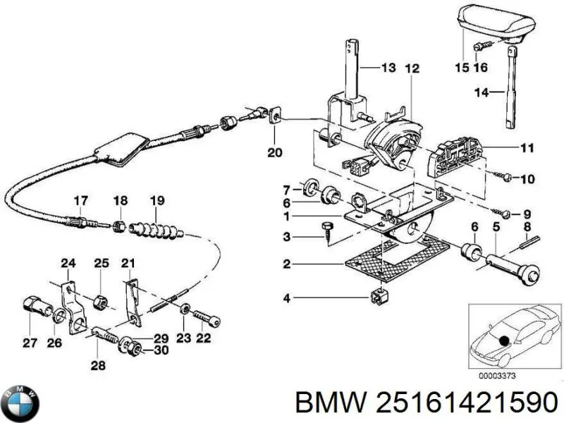 25161421590 BMW Pomo de palanca de marchas
